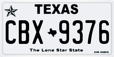TX license plate CBX9376