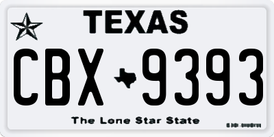 TX license plate CBX9393