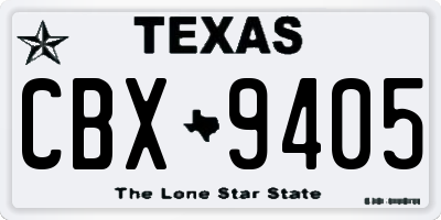 TX license plate CBX9405