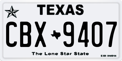 TX license plate CBX9407