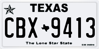 TX license plate CBX9413