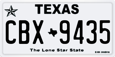 TX license plate CBX9435