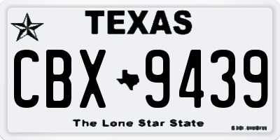 TX license plate CBX9439