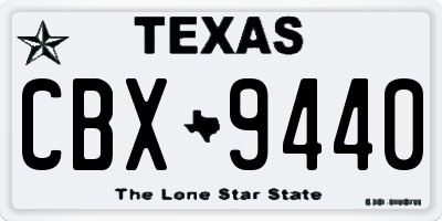 TX license plate CBX9440