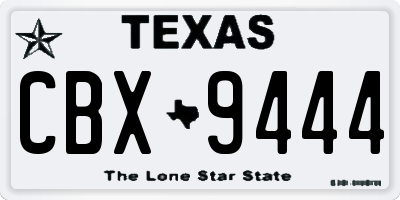 TX license plate CBX9444