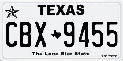 TX license plate CBX9455