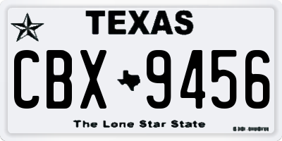 TX license plate CBX9456
