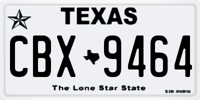 TX license plate CBX9464