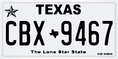 TX license plate CBX9467