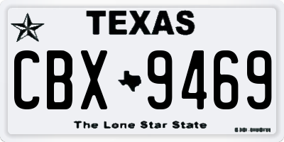 TX license plate CBX9469
