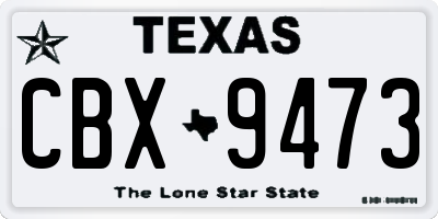 TX license plate CBX9473