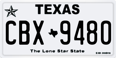 TX license plate CBX9480