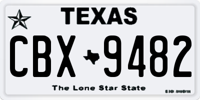 TX license plate CBX9482