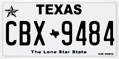 TX license plate CBX9484