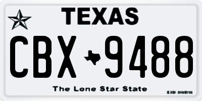 TX license plate CBX9488