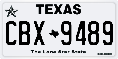 TX license plate CBX9489