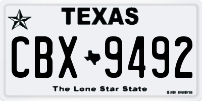 TX license plate CBX9492