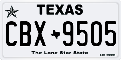 TX license plate CBX9505