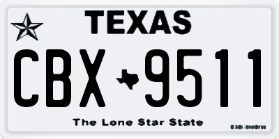 TX license plate CBX9511