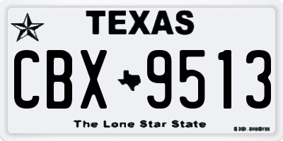 TX license plate CBX9513