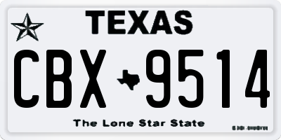 TX license plate CBX9514