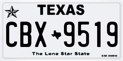 TX license plate CBX9519