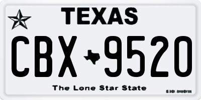 TX license plate CBX9520