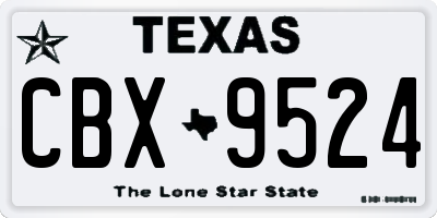 TX license plate CBX9524