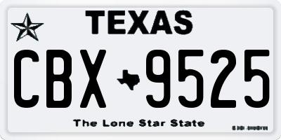TX license plate CBX9525