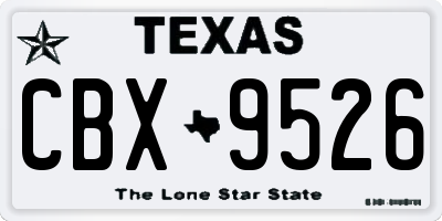 TX license plate CBX9526