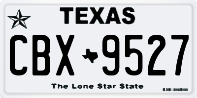 TX license plate CBX9527