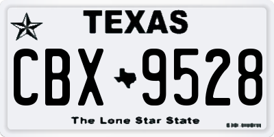 TX license plate CBX9528