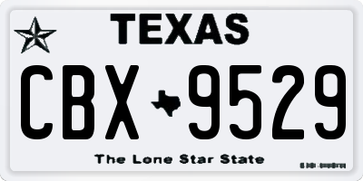 TX license plate CBX9529