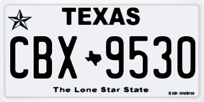 TX license plate CBX9530