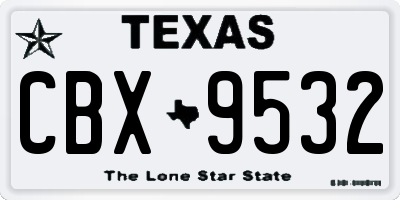 TX license plate CBX9532