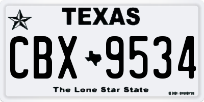 TX license plate CBX9534