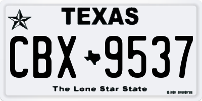 TX license plate CBX9537