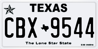TX license plate CBX9544