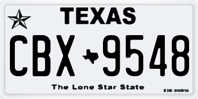 TX license plate CBX9548
