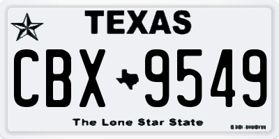 TX license plate CBX9549