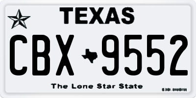 TX license plate CBX9552