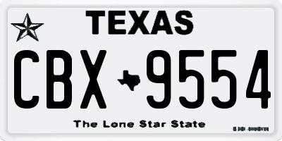 TX license plate CBX9554