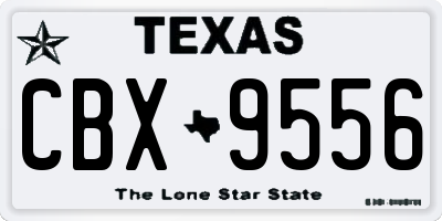 TX license plate CBX9556