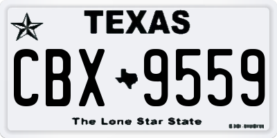 TX license plate CBX9559