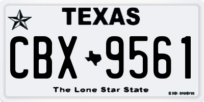 TX license plate CBX9561