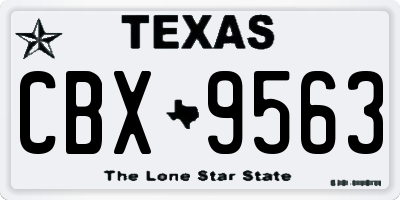 TX license plate CBX9563
