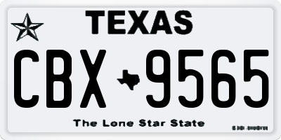 TX license plate CBX9565