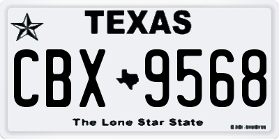 TX license plate CBX9568