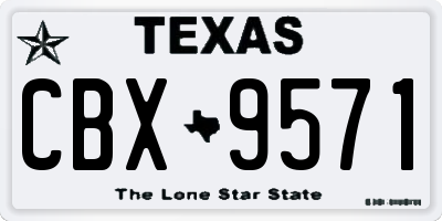 TX license plate CBX9571