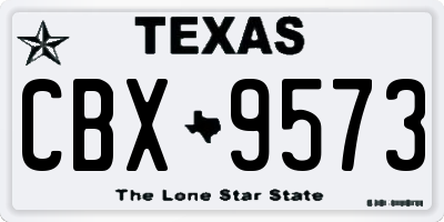 TX license plate CBX9573